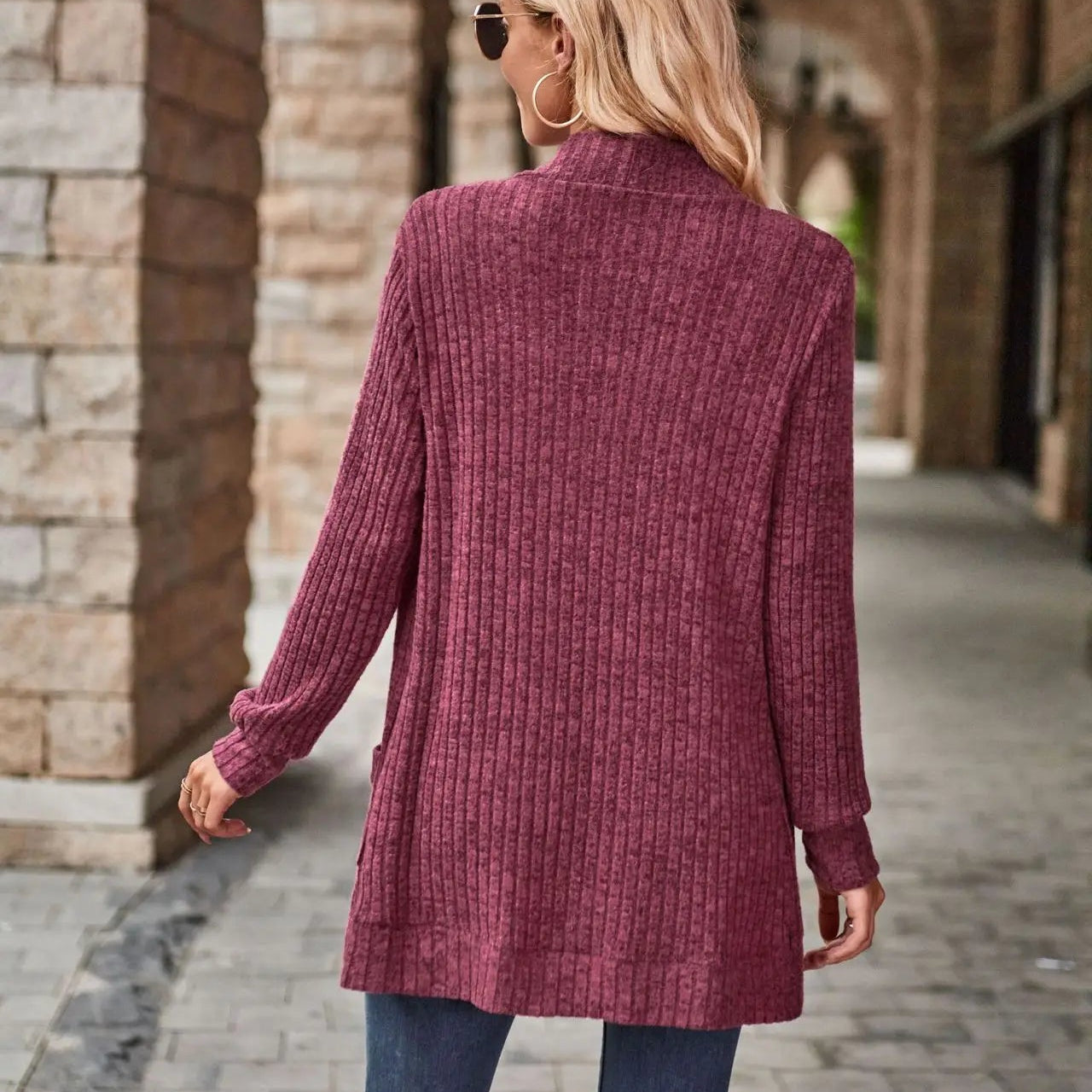 Gilet ample et uni pour femmes