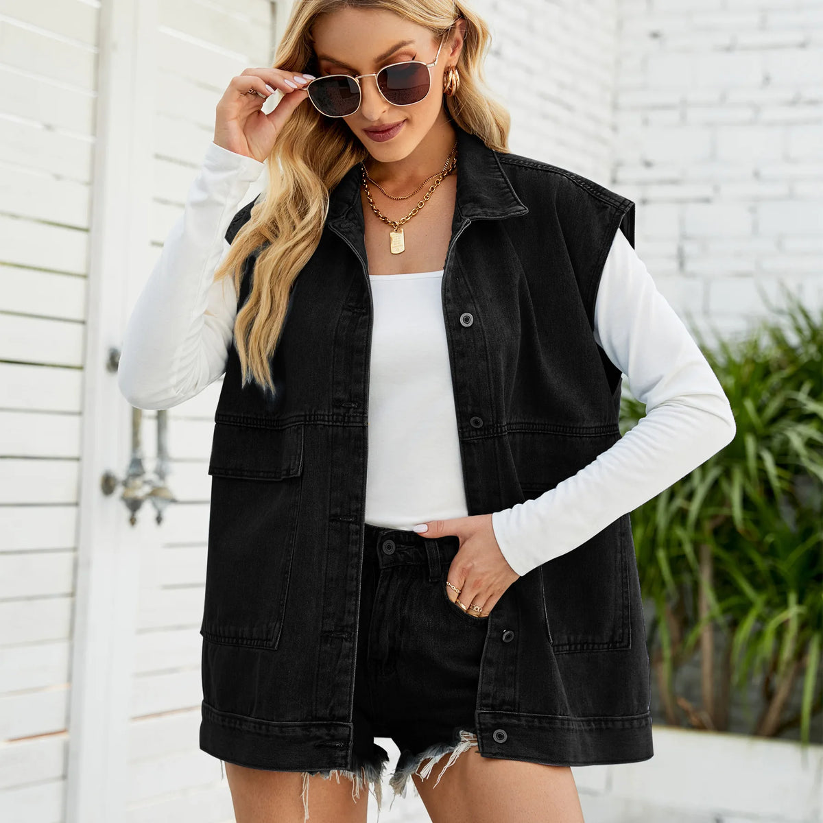 Veste en Jean Femme Mi-Longue – Style Décontracté