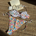 Maillot de bain deux pièces sexy à armatures et imprimé floral pour femmes