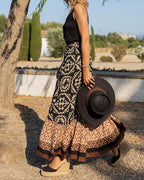 Jupe longue imprimée vintage pour femmes
