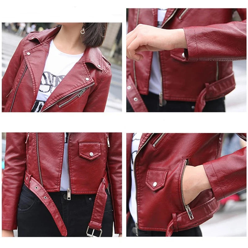 Blouson en similicuir PU femmes