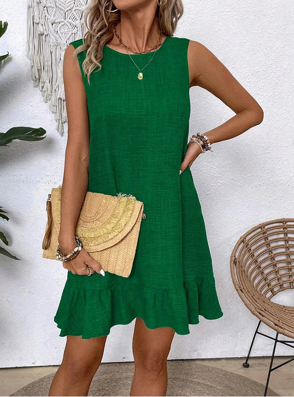 Robe Courte d'Été Femme – Dos Nu et Nœud Papillon
