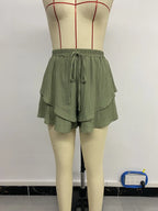 Short Buggy décontracté de couleur unie pour femmes