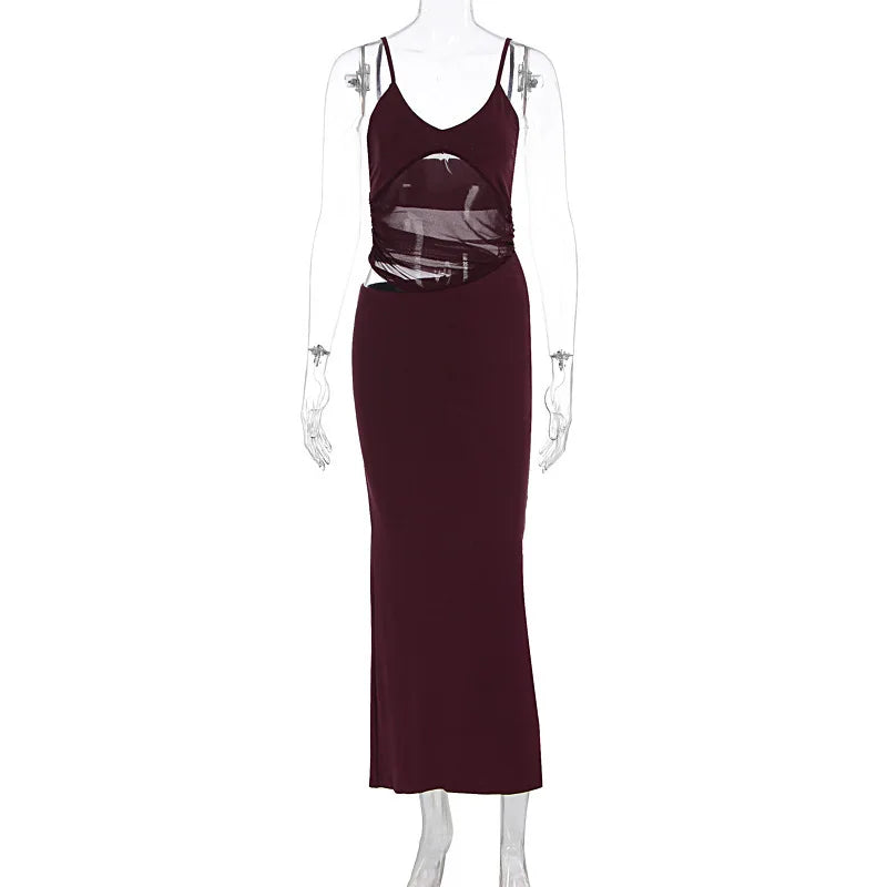Robe Longue Sirène Femme – Maille Transparente