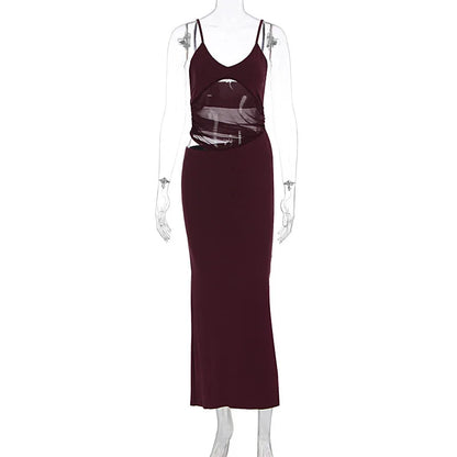 Robe Longue Sirène Femme – Maille Transparente
