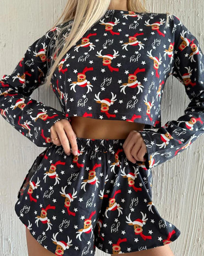 Ensemble détente femme 2 pièces à motifs de Noël
