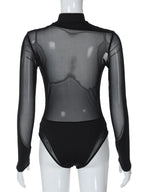 Body à col rond en maille moulant pour femmes