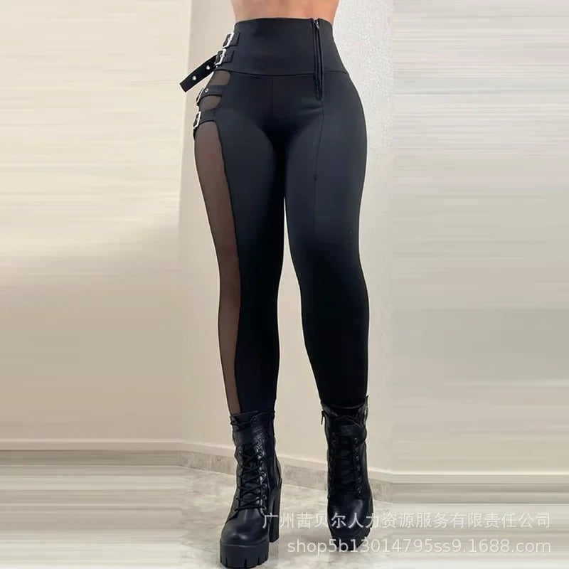Pantalon en maille taille haute pour femmes