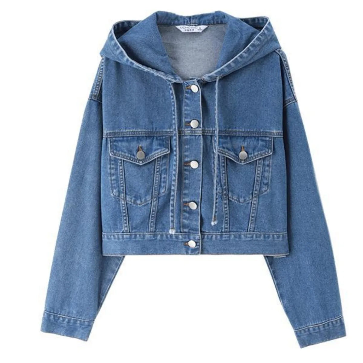 Veste en jean à capuche vintage pour femmes
