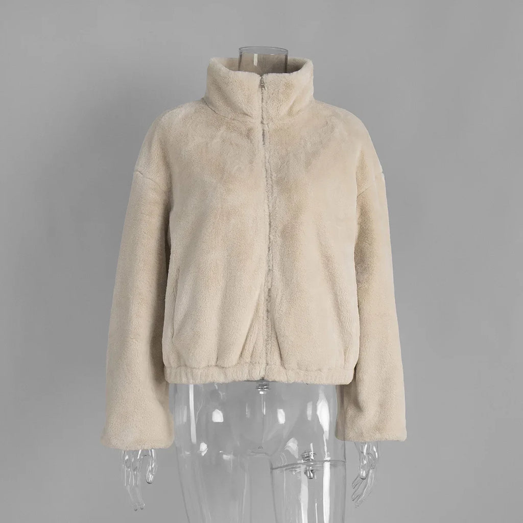 Manteau en peluche ample pour femmes