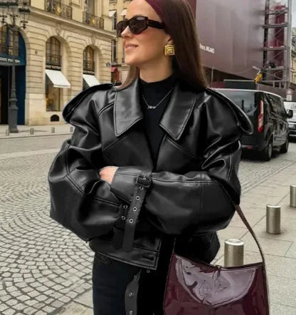 Veste Rétro Femme – Similicuir PU