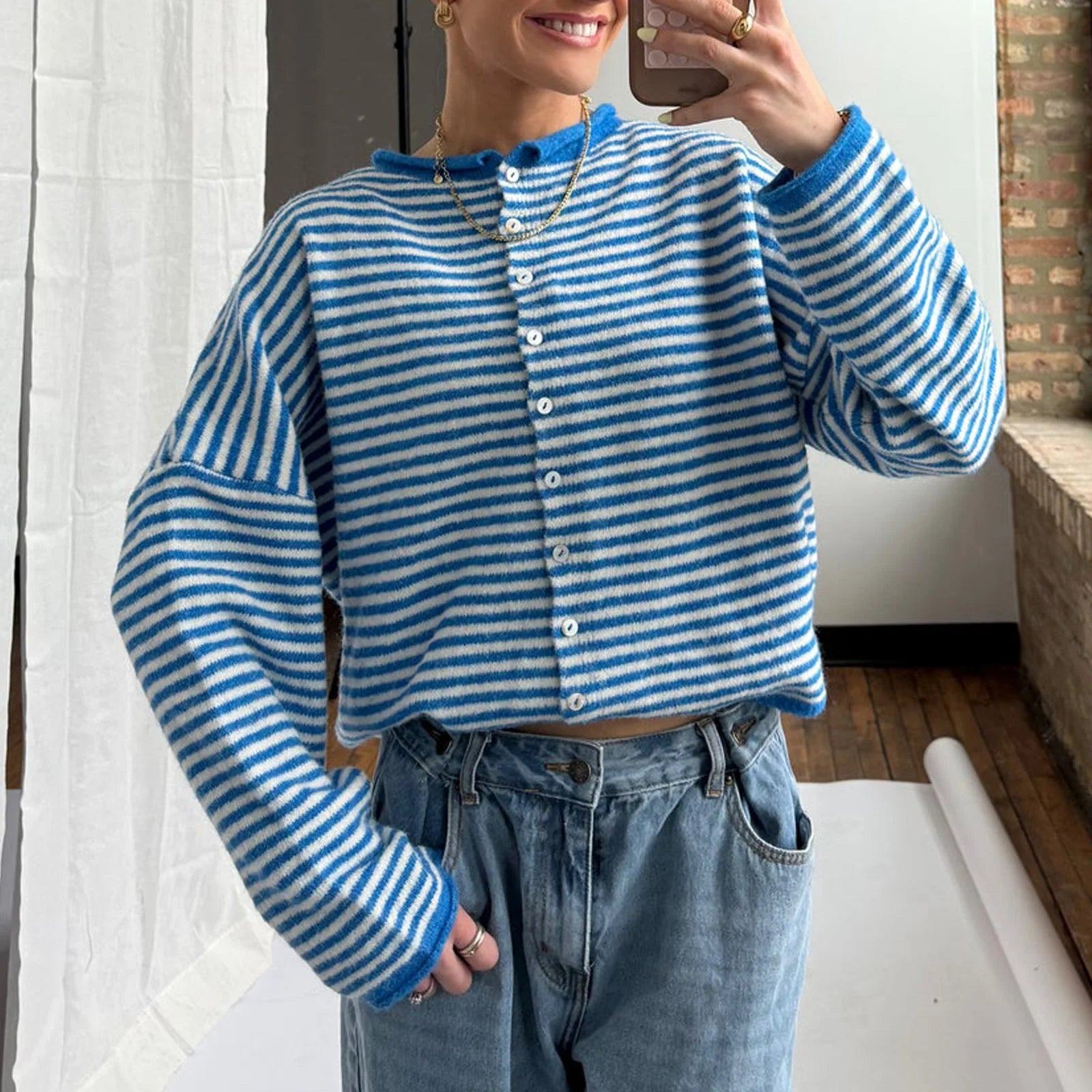 Pull cardigan à manches longues pour femmes
