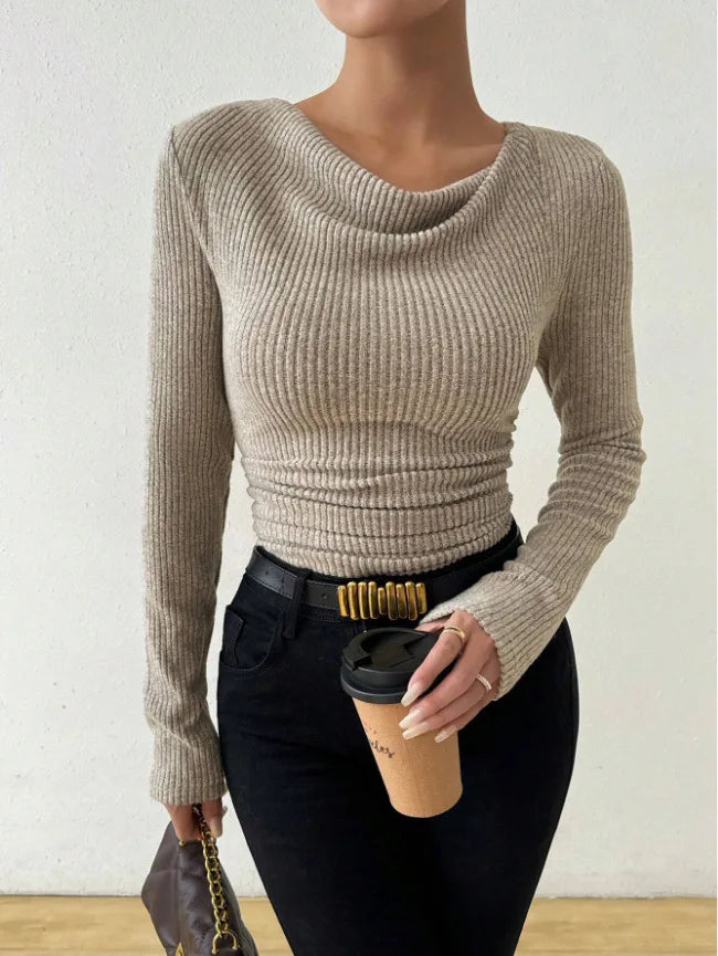 T-shirt à manches longues décontracté pour femmes