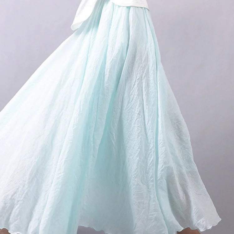 Jupe maxi en lin taille haute pour femmes