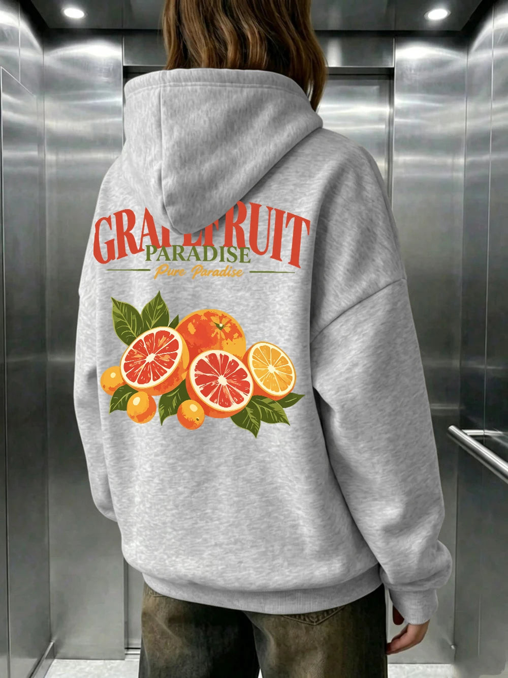 Sweat à capuche Grapefruit Paradise Prints pour femmes