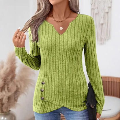 Pull Tricot Femme – Col V et Coupe Décontractée