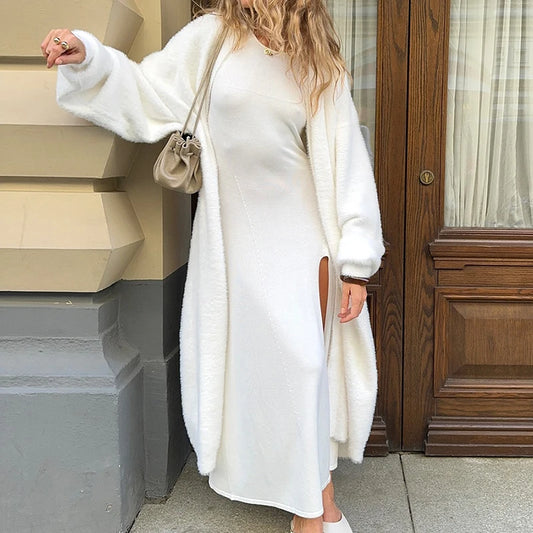 Cardigan femme chaud et doux à manches longues