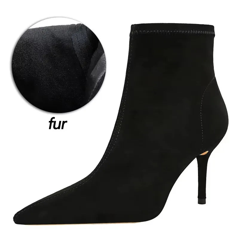 Bottes en cuir à talons hauts pour femmes