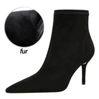 Bottes en cuir à talons hauts pour femmes