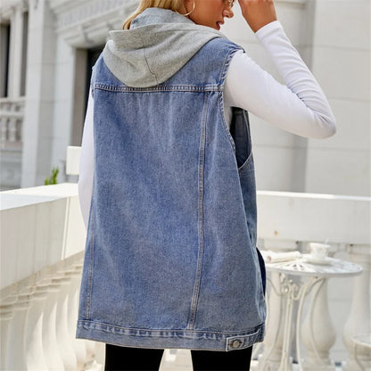 Cardigan en Denim Femme – Avec Capuche