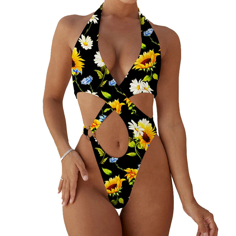 Maillot de bain une pièce croisé pour femmes