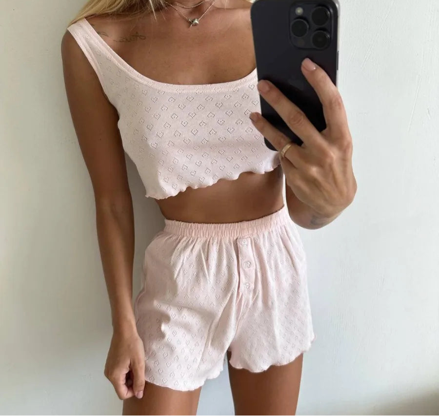 Ensembles pyjama deux pièces débardeur et short  pour femmes