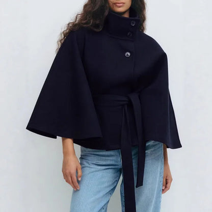 Veste à Col Montant Femme – Laçage et Ceinture