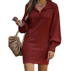 Robe pull mi-longue pour femmes