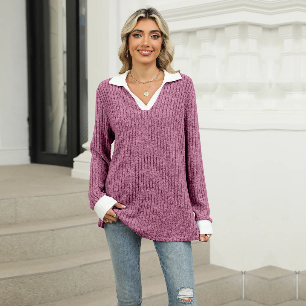 T-shirt à manches longues décontracté lâche pour femmes