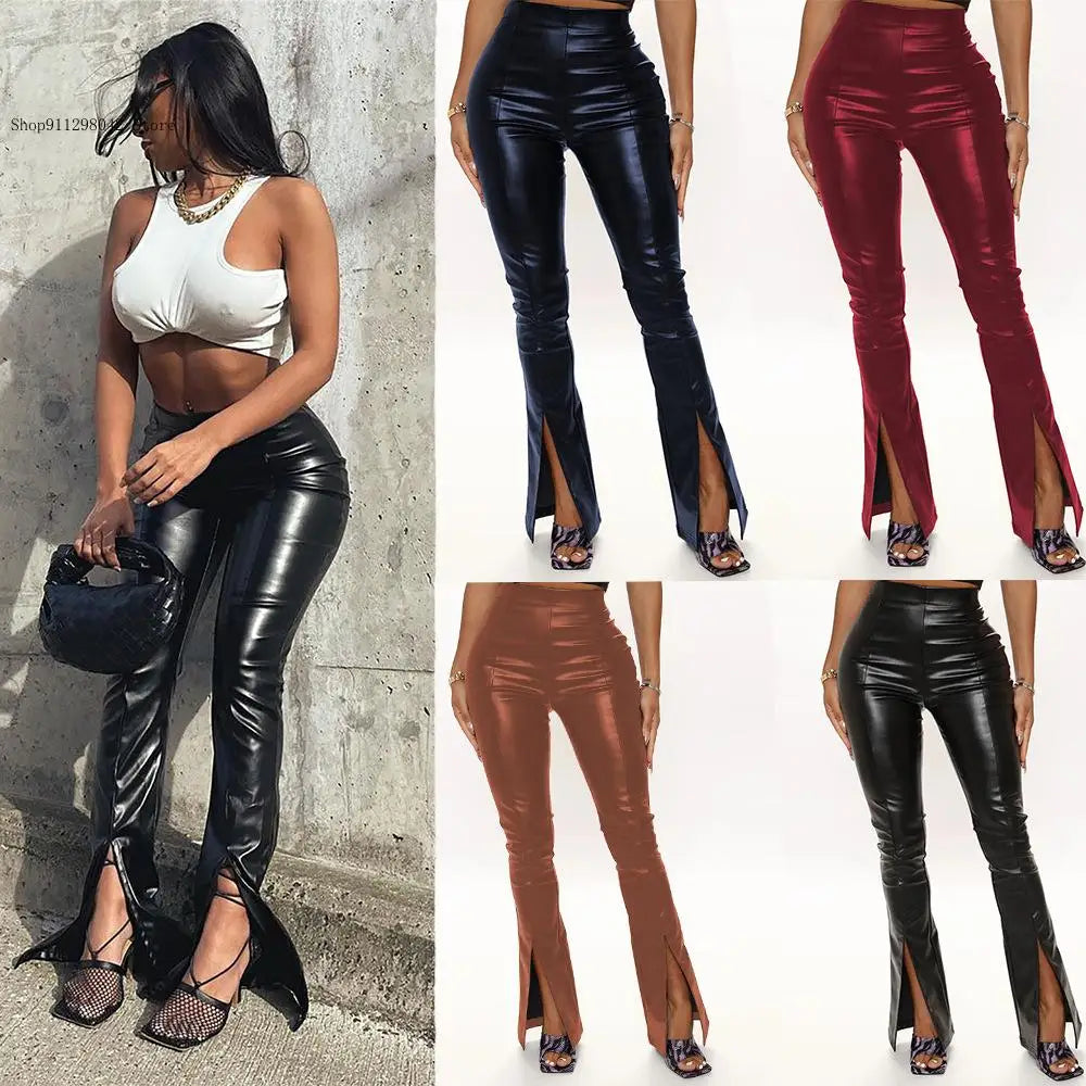Pantalon évasé taille haute pour femmes