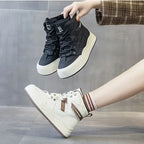Baskets épaisse en cuir pour femmes