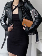 Veste courte vintage avec ceinture pour femmes