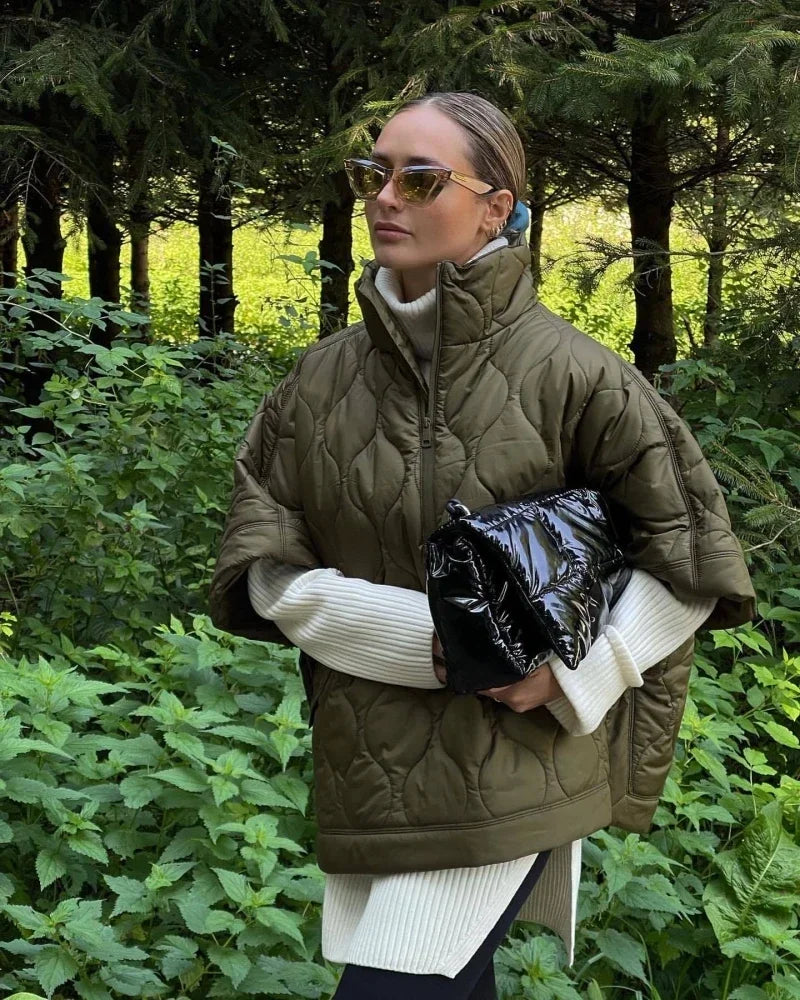 Veste matelassée en coton uni tendance pour femmes