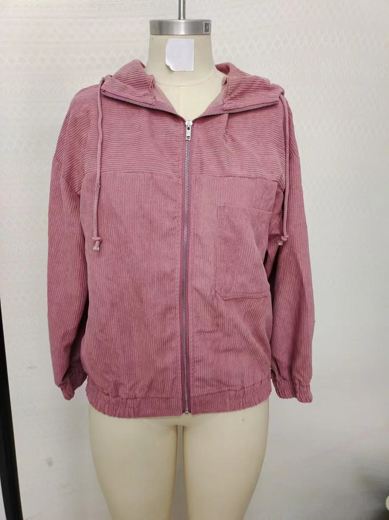 Veste à capuche en velours pour femmes
