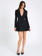 Mini robe sexy à col en V pour femmes