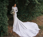 Robes de mariée sirène en satin doux pour femmes