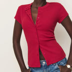 T-shirt court à manches courtes pour femmes