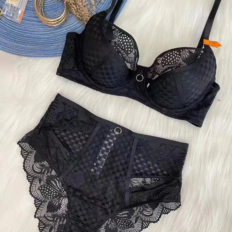 Ensemble soutien-gorge et culotte taille haute pour femmes