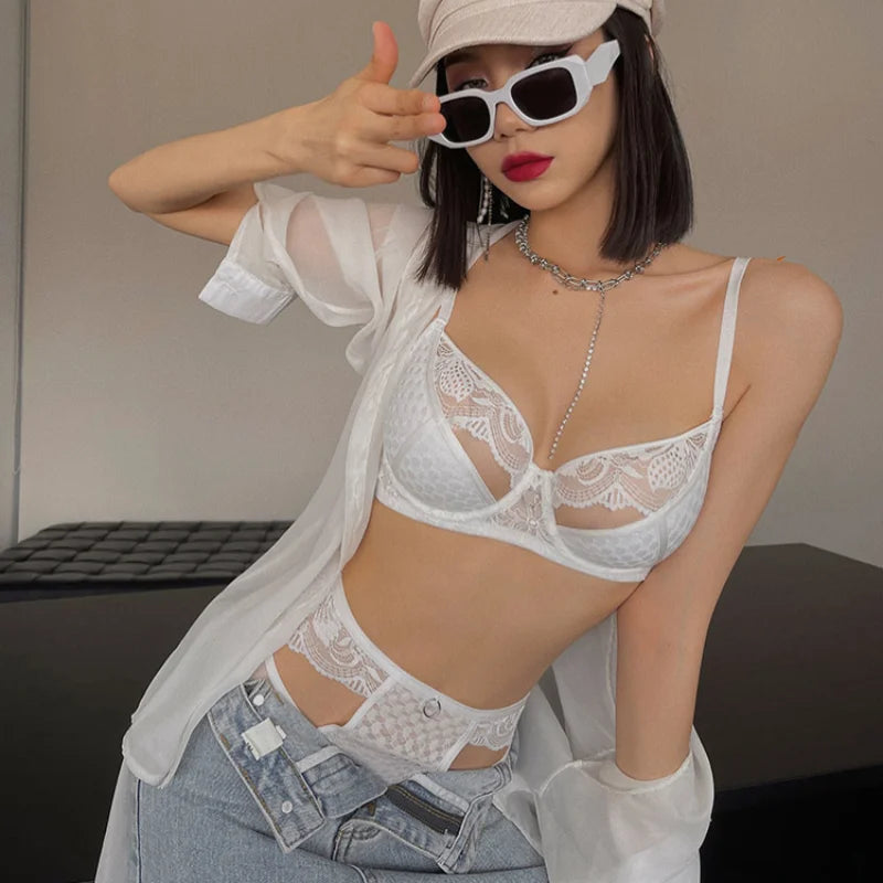 Ensemble soutien-gorge et culotte taille haute pour femmes