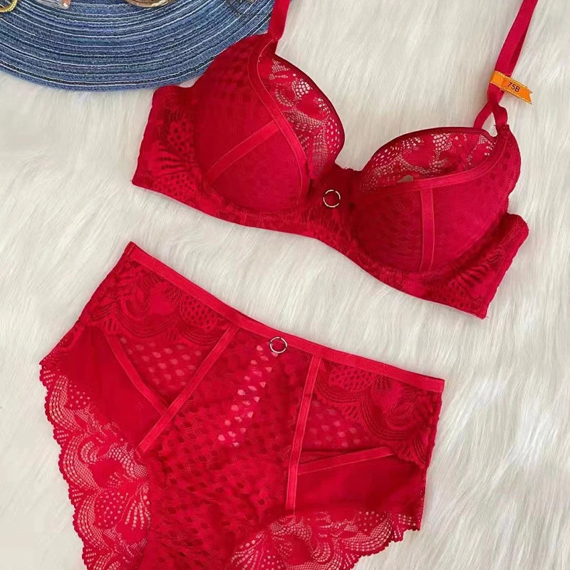 Ensemble soutien-gorge et culotte taille haute pour femmes